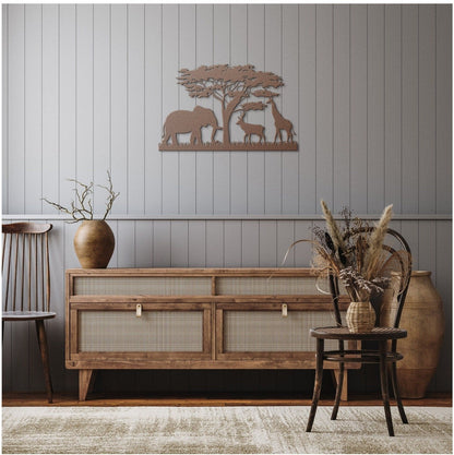 Safari Metal Sign, Nursery Wall Art, Kids Room Safari Metal Art, Nursery Elephant Wall Art, Jungle Animals Metal Sign, Nursery Wall Decor