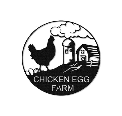 Chicken Egg Farm Metal Sign,Custom Chicken Coop Sign Name,Personalized Chicken Wall Art,Hen House Decor,Chicken Farm Decor,Chicken Egg Sign