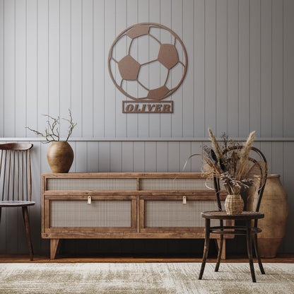 Soccer Ball Wall Art, Custom Soccer Ball Sign, Personalized Soccer Metal Sign, Football Metal Sign, Sports Wall Decor, Football Ornament