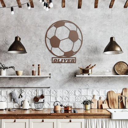 Soccer Ball Wall Art, Custom Soccer Ball Sign, Personalized Soccer Metal Sign, Football Metal Sign, Sports Wall Decor, Football Ornament