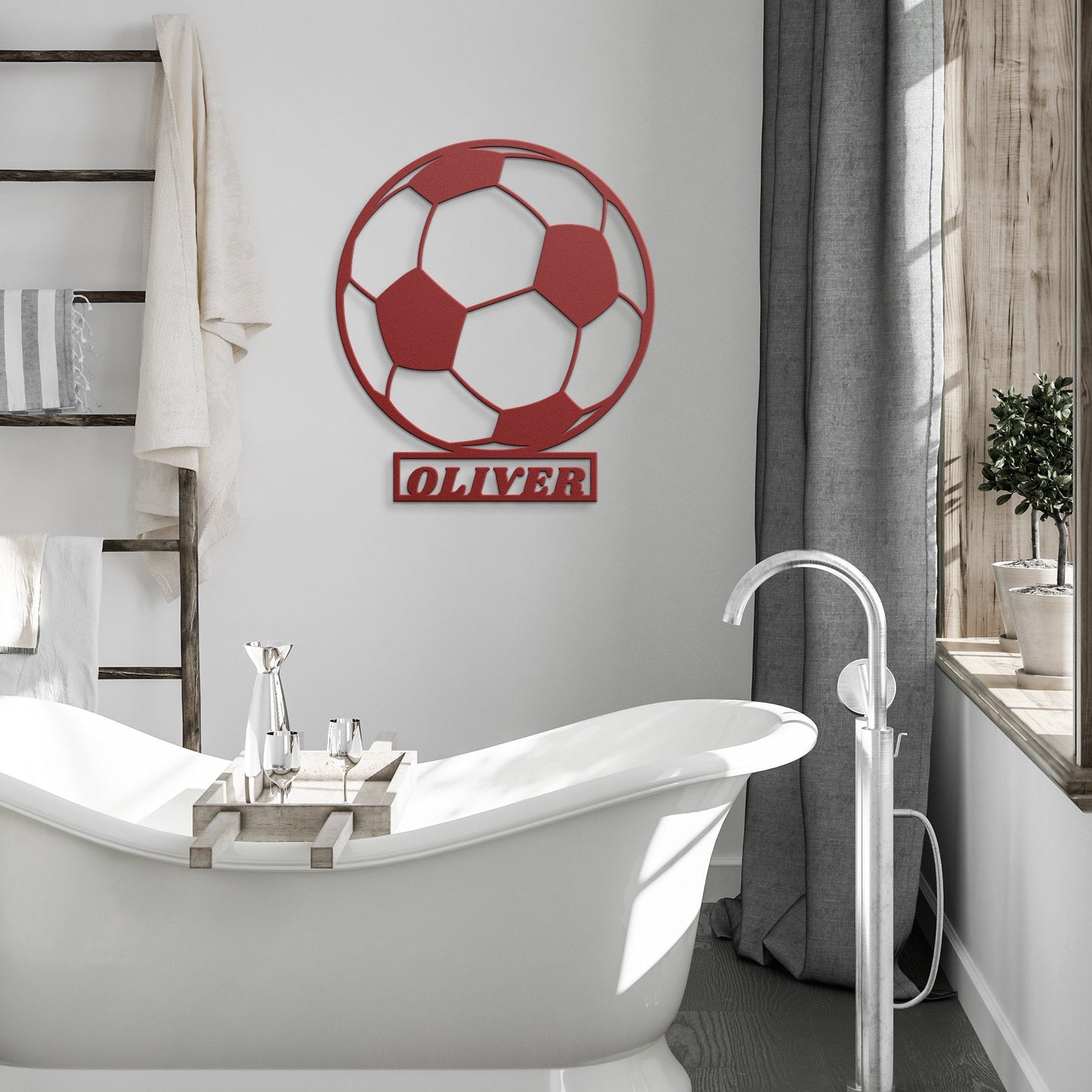 Soccer Ball Wall Art, Custom Soccer Ball Sign, Personalized Soccer Metal Sign, Football Metal Sign, Sports Wall Decor, Football Ornament