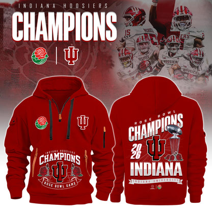 Indiana Hoosiers 2026 Rose Bowl Limited Half Zip Hoodie