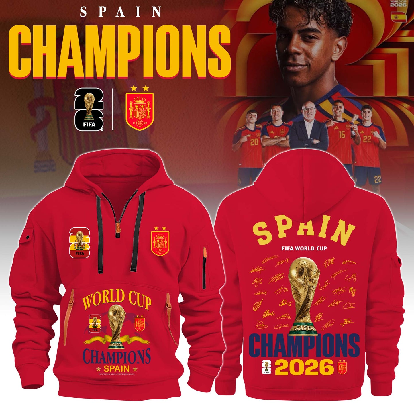 Spain Special World Cup Champions 2026 Limited Edition New Hoodie