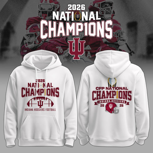 Indiana Hoosiers National Champions 2025/26 Hoodie White Limited Edition + Selling Out Fast