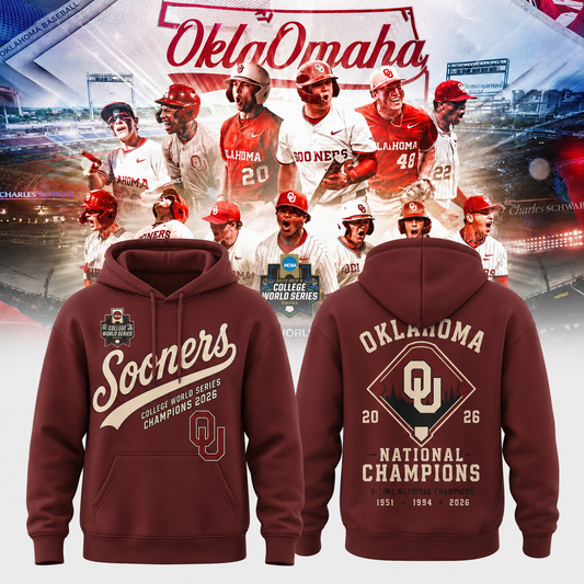 Oklahoma Sooners 2026 NCAA Baseball National Champions Hoodie