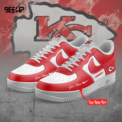 Kansas City Chiefs BOLD BLACK and RED Limited Edition AF1 Sneakers