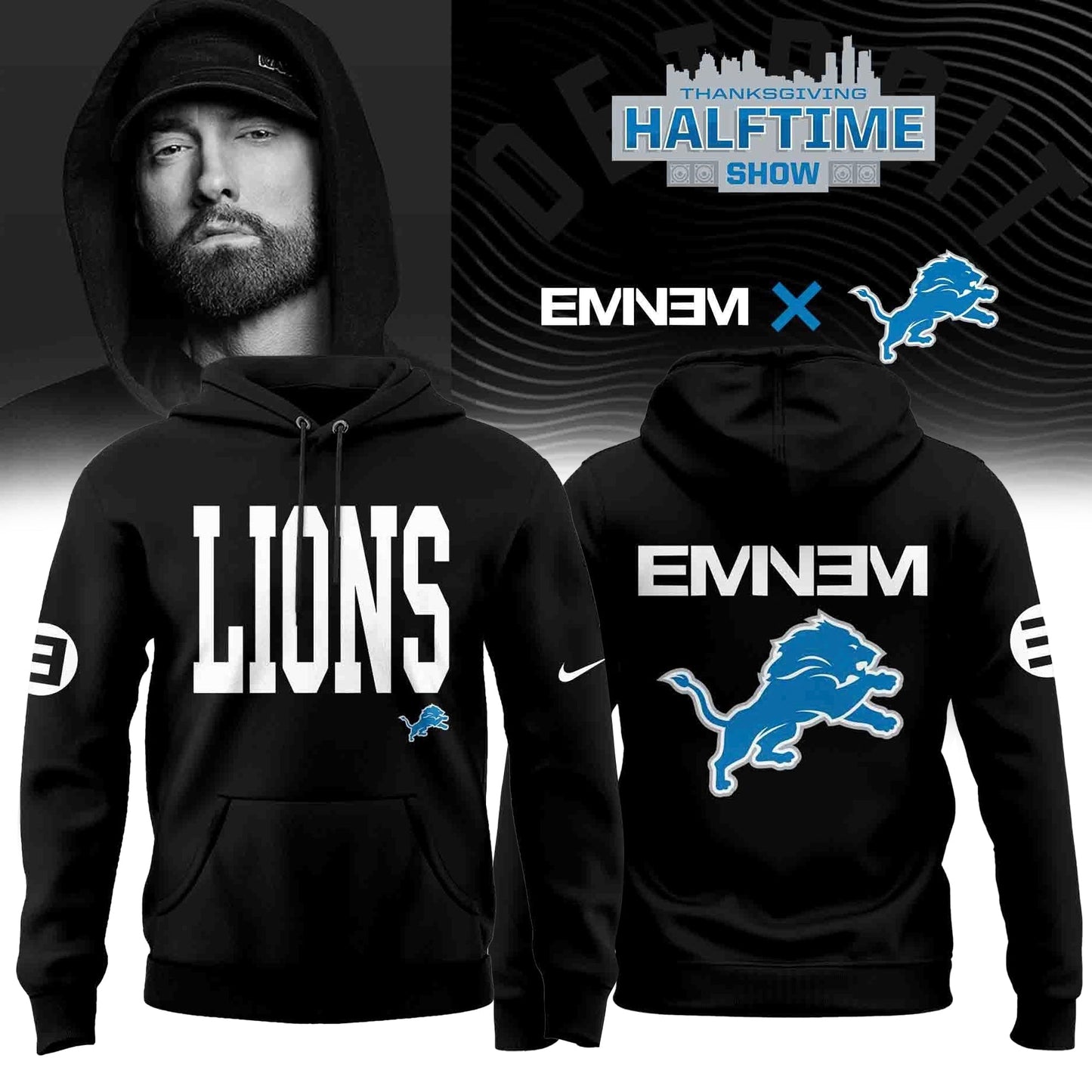 Eminem x Detroit Lions Thanksgiving Halftime Show� Limited Edition Hoodie