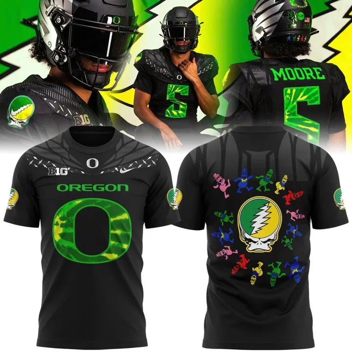 Oregon Ducks Football 2025 Grateful Ducks Tie-Dye T-Shirt