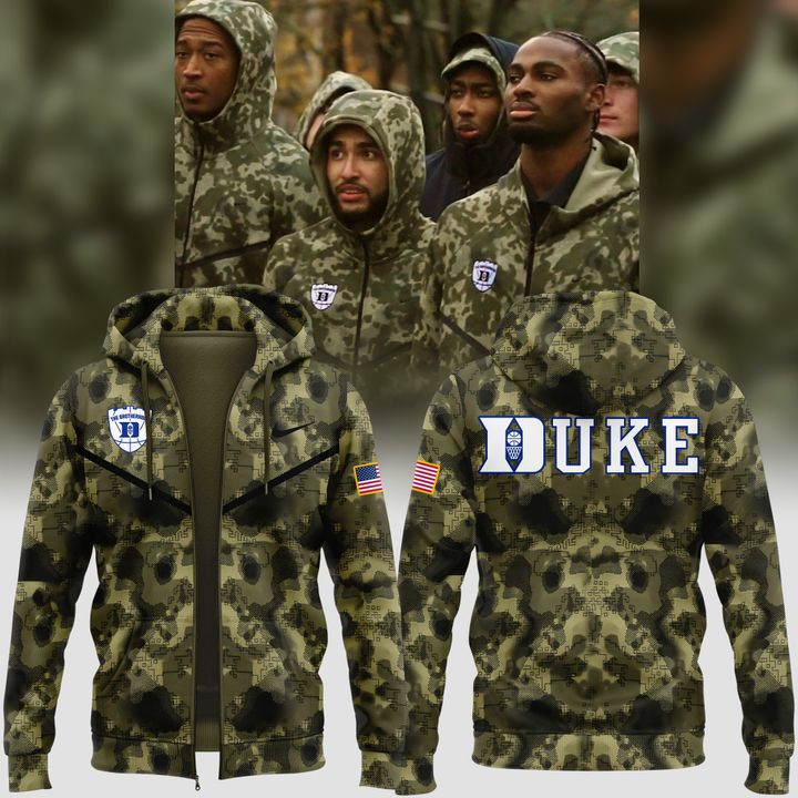 2025 Limited Edition Camo Zip Hoodie Duke Men™s Basketball Military Appreciation