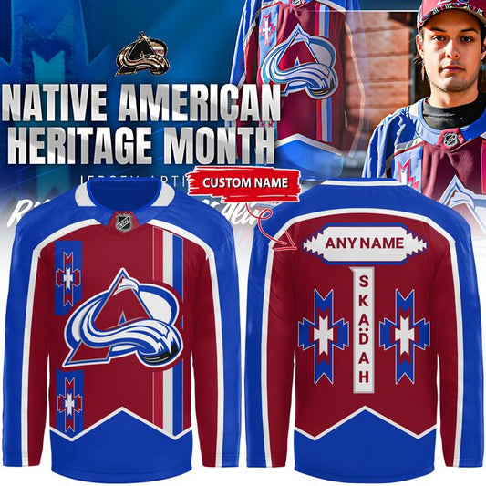Limited Edition Colorado Avalanche Native American Heritage Jersey Custom Name