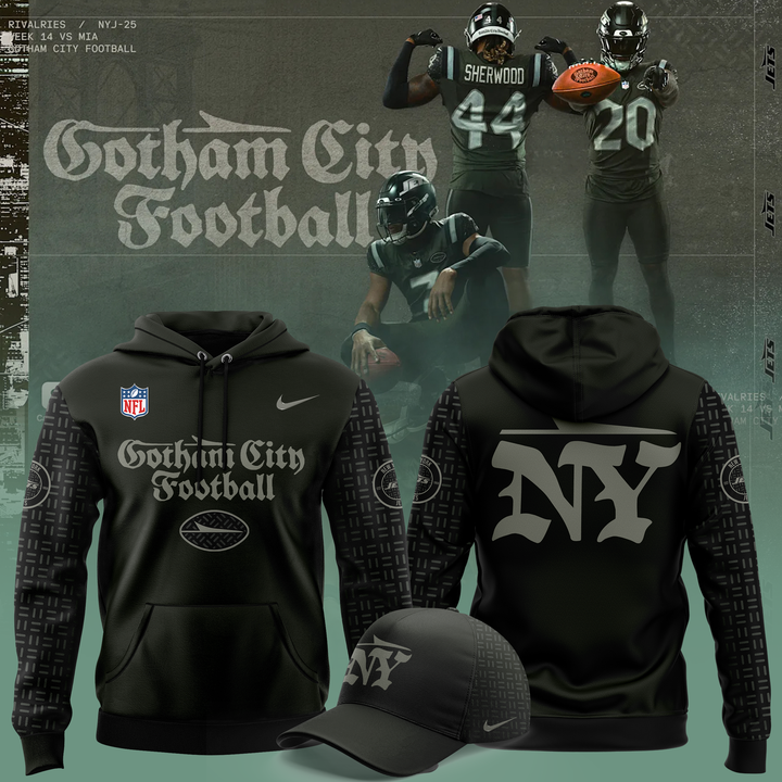 New York Jets Nike Game Rivalry "Gotham City Football" Hoodie