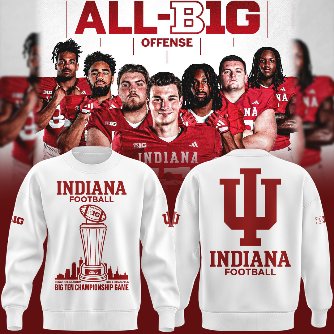 Limited Edition Indiana Football Big Ten Championship Combo Sweatshirt