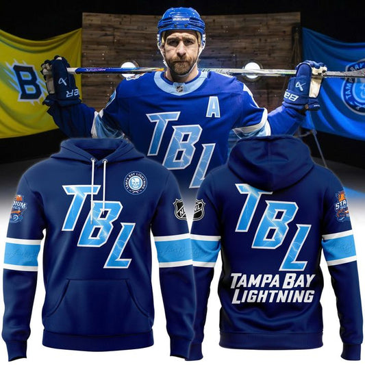 Men's Tampa Bay Lightning 2026 Stadium Series Fanatics Authentic Pro Locker Room Blue Pullover Fleece Hoodie