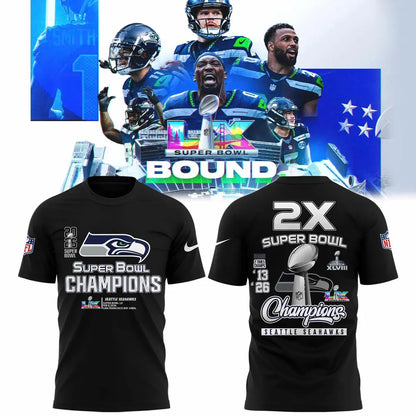 Seattle Seahawks Super Bowl LX Champions Limited Edition T.shirt