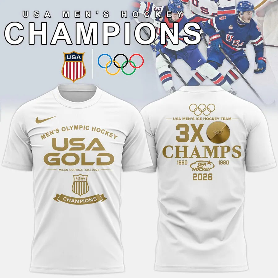USA Special Men Hockey Milano-Cortina Olympics Champions 2026 Limited Edition T.shirt