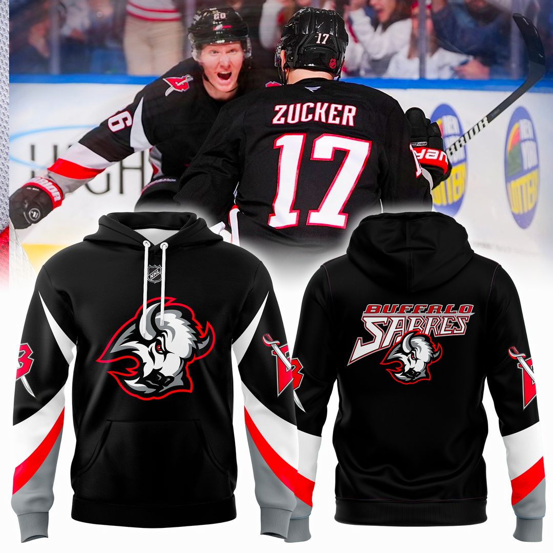 Buffalo Sabres 2025-26 Black and Red Goathead Hoodie