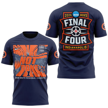 Navy Illinois Fighting Illini 2026 NCAA Men's Basketball Tournament March Madness Final Four T-Shirt-V2