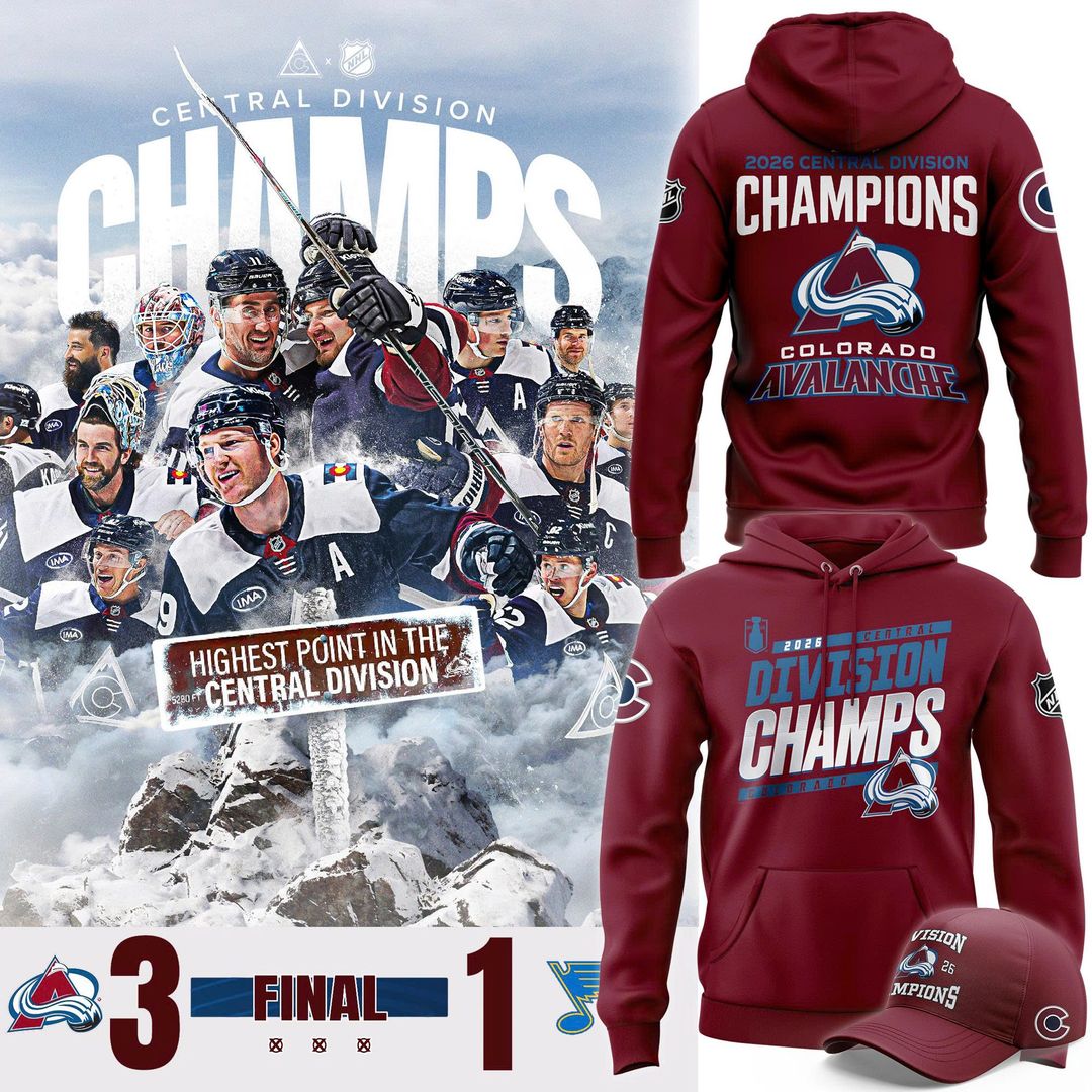 Colorado Avalanche 2026 Central Division Champs Hoodie