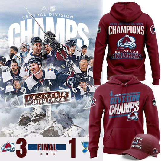 Colorado Avalanche 2026 Central Division Champs Hoodie