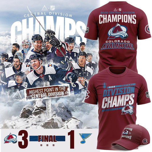 Colorado Avalanche 2026 Central Division Champs T-Shirt