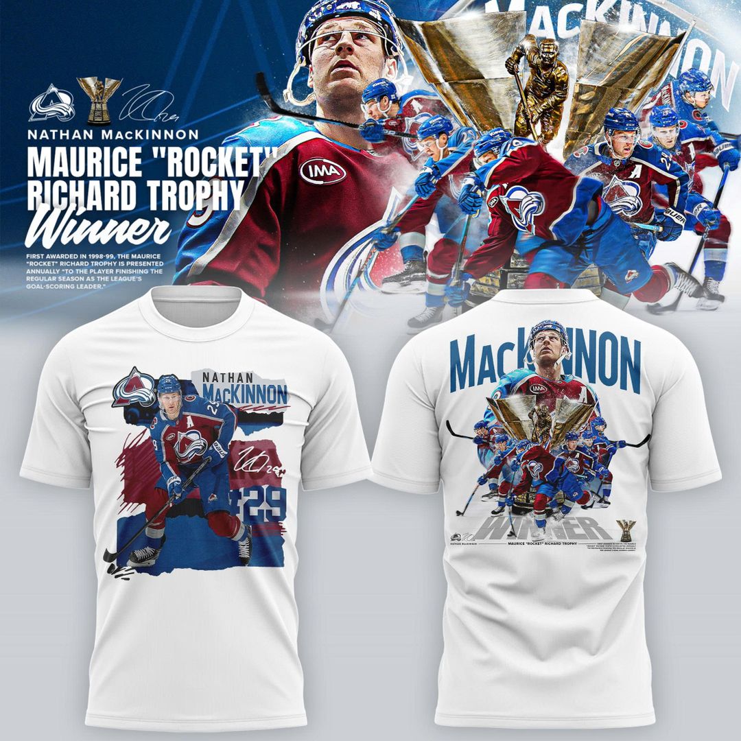 Nathan MacKinnon Colorado Avalanche NHL fresh ice T-Shirt - White