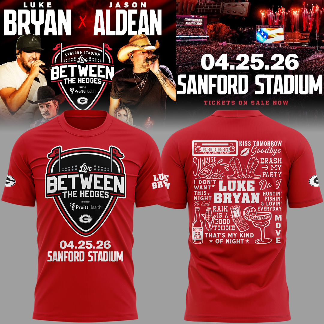 Limited Edition JA x LB “Live Between The Hedges” At Sanford Stadium Tshirt