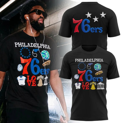 Philadelphia 76ers NBA x MARKET Black Tee