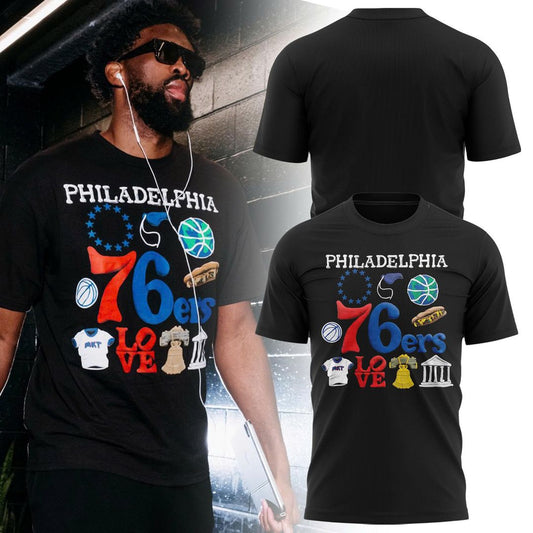 NBA x MARKET Black Philadelphia 76ers Tee