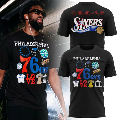 Philadelphia 76ers NBA x MARKET Black Tee