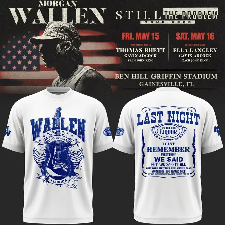 Exclusive Version T-Shirt Signed Morgan Wallen x Florida Gators Football