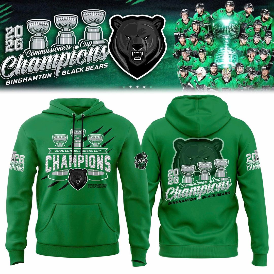 Binghamton Black Bears Back-To-Back-To-Back Champs 2026 Hoodie-Green