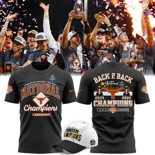 Texas Longhorns Softball 2026 NCAA National Champions Locker Room T-Shirt