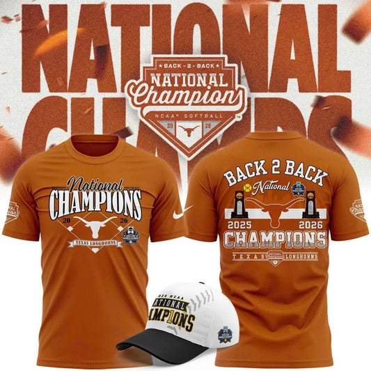 Texas Longhorns Softball 2026 NCAA National Champions Locker Room T-Shirt