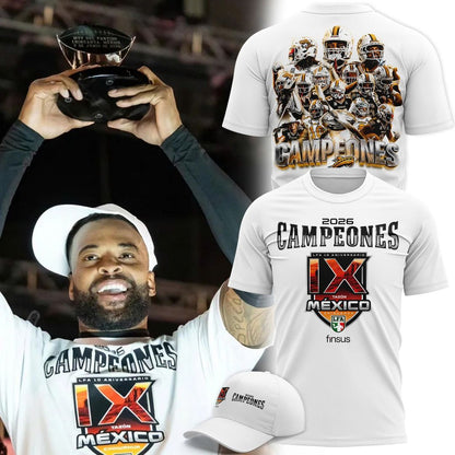 Caudillos de Chihuahua Campeones del Tazón México IX 2026 Camiseta Conmemorativa