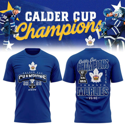 CCM Toronto Marlies 2026 Calder Cup Champions 2-Sided Graphic T-Shirt - Blue