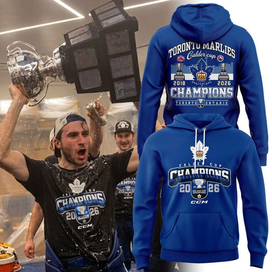 CCM Toronto Marlies 2026 Calder Cup Champions Two-Sided Graphic Hoodie - Blue