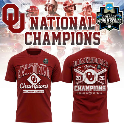 Oklahoma Sooners 2026 NCAA Baseball National Champions Tshirt