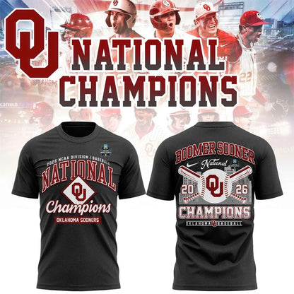 Oklahoma Sooners 2026 NCAA Baseball National Champions Tshirt