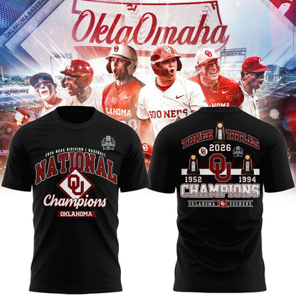 Oklahoma Sooners 2026 NCAA Baseball National Champions Tshirt