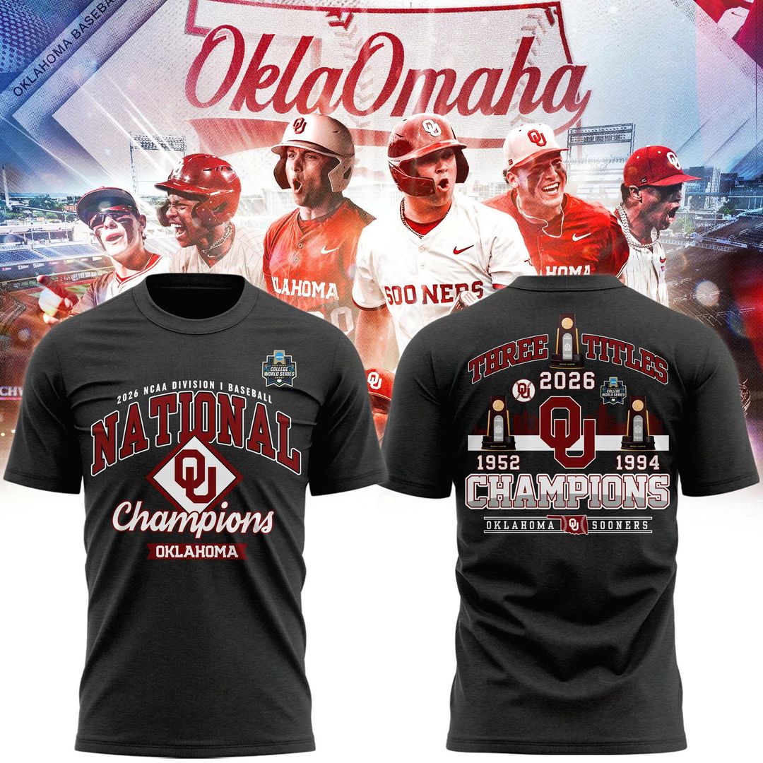 Oklahoma Sooners 2026 NCAA Baseball National Champions Tshirt