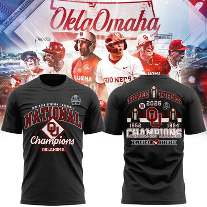Oklahoma Sooners 2026 NCAA Baseball National Champions Tshirt