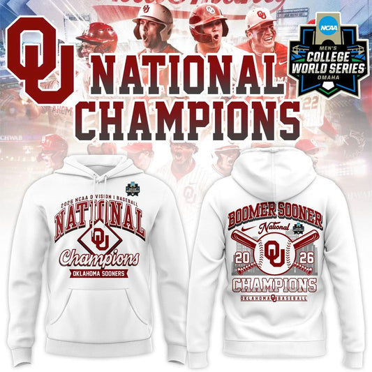 Oklahoma Sooners 2026 NCAA Baseball National Champions Hoodie