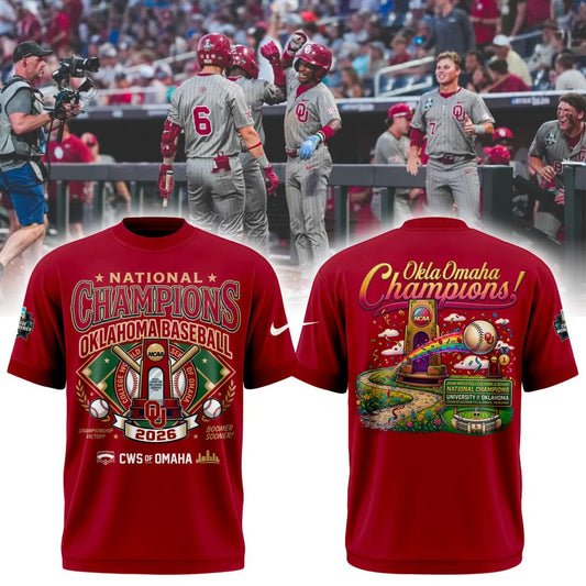 Oklahoma Sooners 2026 NCAA Baseball National Champions Tshirt
