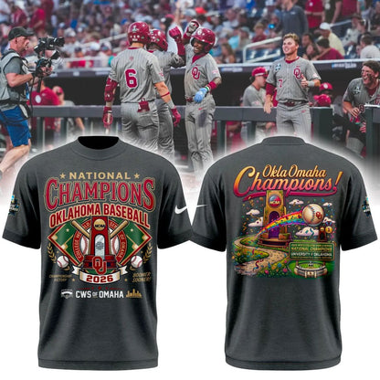 Oklahoma Sooners 2026 NCAA Baseball National Champions Tshirt