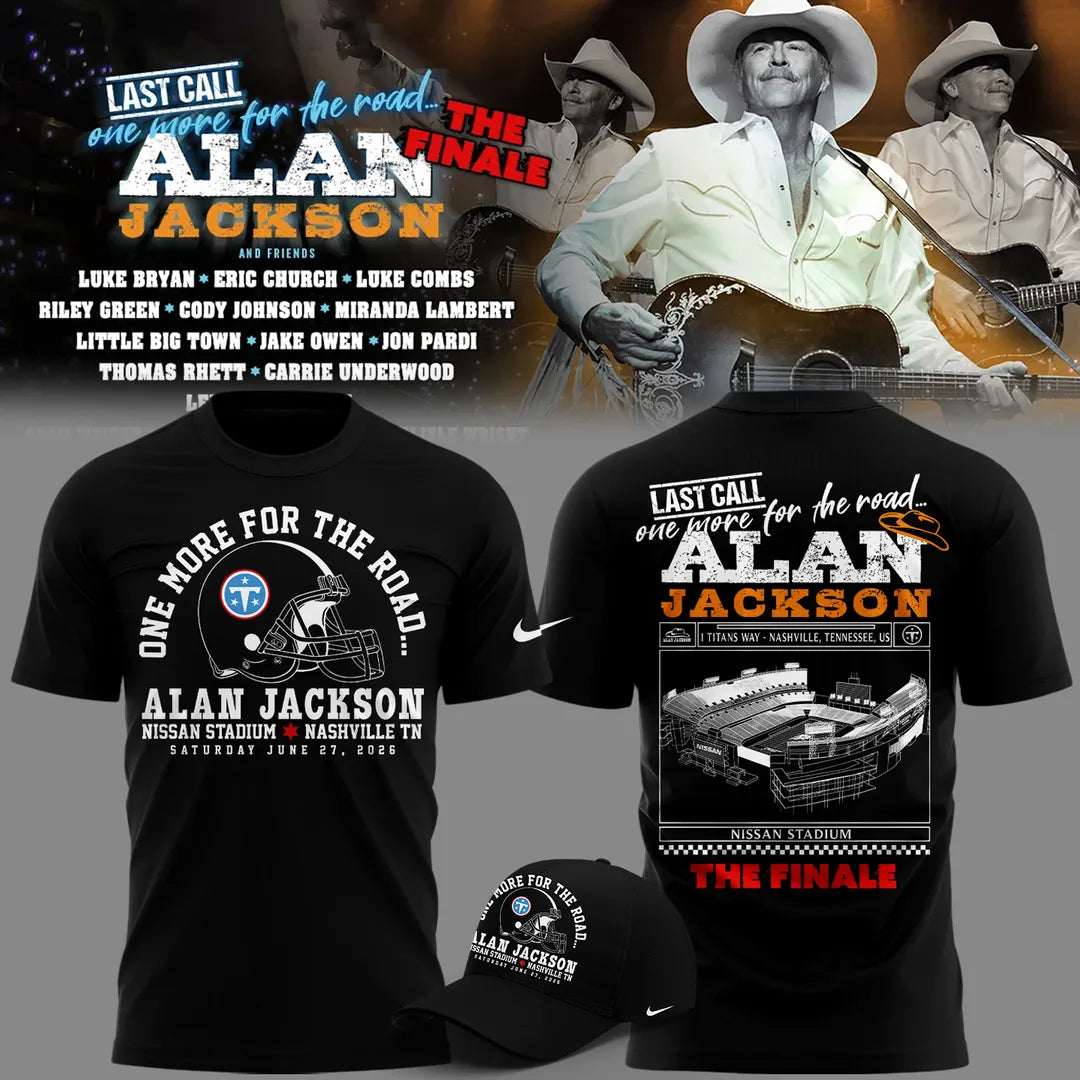 Exclusive Version Alan Jackson "Last Call... The Finale" Black Tshirt 2026 (Copy)