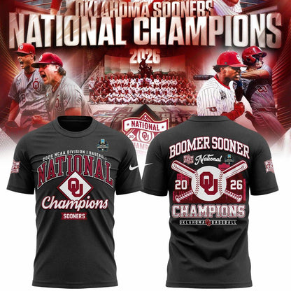 Oklahoma Sooners 2026 NCAA Baseball National Champions Tshirt