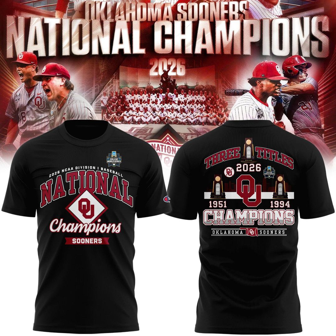Oklahoma Sooners 2026 NCAA Baseball National Champions Tshirt