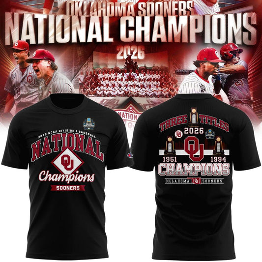 Oklahoma Sooners 2026 NCAA Baseball National Champions Tshirt