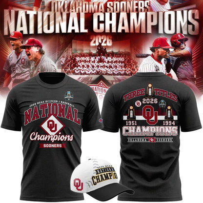 Oklahoma Sooners 2026 NCAA Baseball National Champions Tshirt