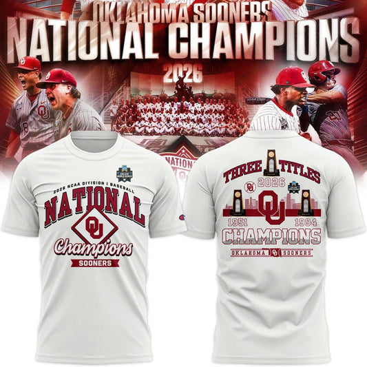 Oklahoma Sooners 2026 NCAA Baseball National Champions Tshirt